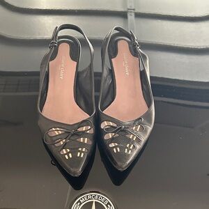 Black Women's Flats with Bow Detail